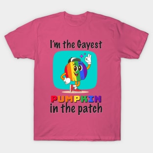 I'm the gayest pumpkin in the patch Halloween Pride LGBTQ+ T-Shirt